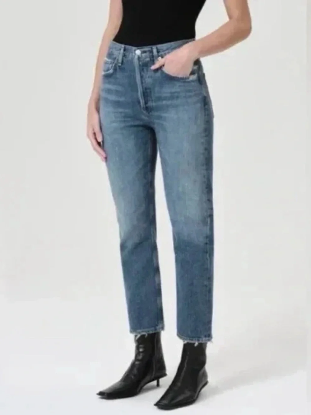 AGOLDE Riley High-Rise Straight Leg Crop Jeans